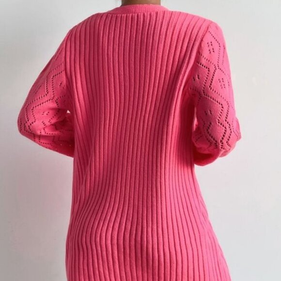 PINK Crop Knit Top & Open Front Cardigan - Picture 4 of 5